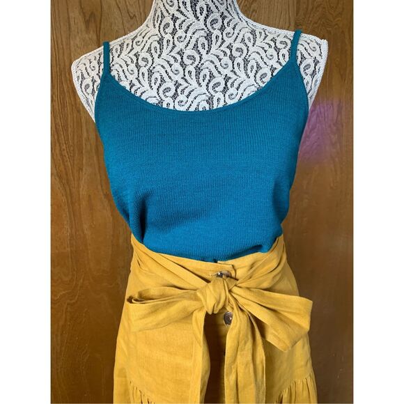 St. John Santana Knit Spaghetti Strap Tank Spruce Green Size S - Picture 11 of 12